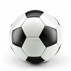 Black and white soccer ball isolated in white background.