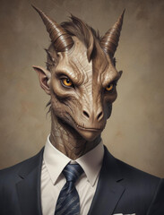Corporate Banshee in Suit and Tie - Mythical Creature Portrait Gen AI