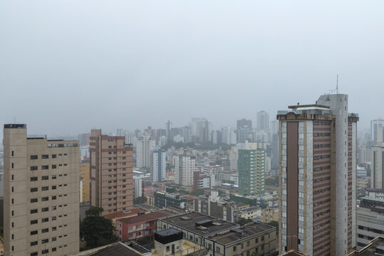 Foggy dawn scene in Belo Horizonte, capital of the state of Minas Gerais, Brazil