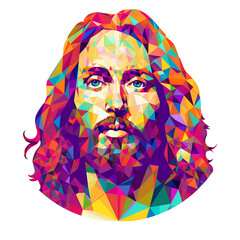 
Geometric Portrait of a Bearded Man.

A colorful low poly portrait of a bearded man with long hair, ideal for projects related to art, creativity, and design elements.