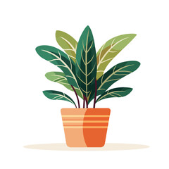 potted plant natural decoration interior vector 