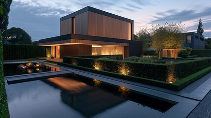 Obraz premium modern house in the night