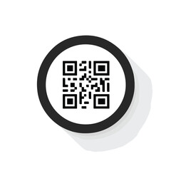 QR-Code icon flat vector illustration isloated on w