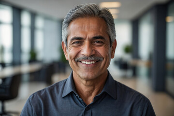 portrait of a smiling senior indian man