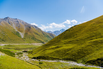 The beautiful scenery of the grasslands along the Duku Highway in Xinjiang, China