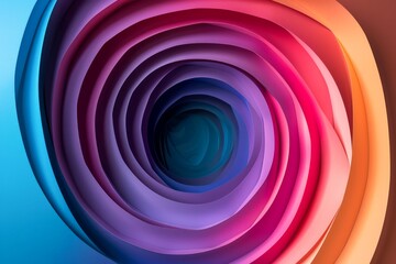 Fototapeta premium Vibrant Multicolor Abstract Circular Layers Background Illustration with Gradient Effects