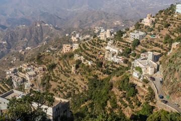 Obraz premium Aerial view of Fayfa town, Saudi Arabia