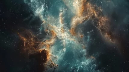 Photo sur Plexiglas Paysage fantastique Nebula and galaxies in space generative ai