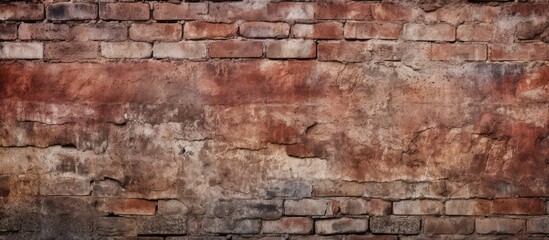 A detailed closeup of a brown brick wall showcasing the intricate pattern of rectangular bricks. The brickwork is a beautiful building material that adds artistry to the landscape