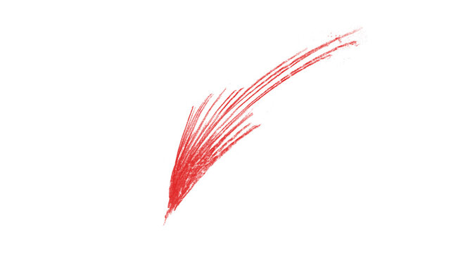 Red wax crayon arrow, drawn on a white background in a simple, minimalistic style.