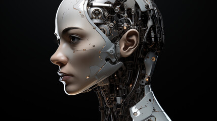 クールな表情のAIロボット「AI生成画像」 - obrazy, fototapety, plakaty