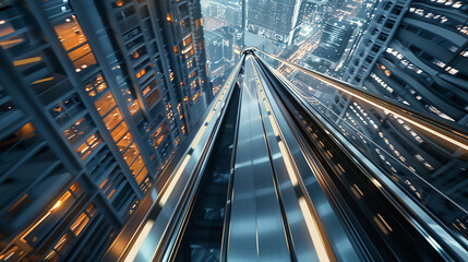 Fototapeta na wymiar escalator in the city