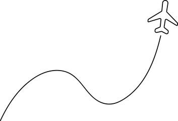 Airplane line path icon, airline, flight
