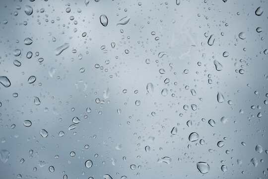 Raindrops on car glass