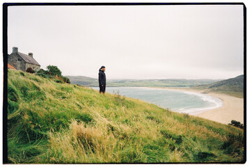 person in a scottish landscape 