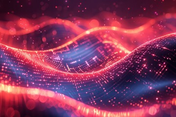 Digital abstract background. Can be used for technological processes, neural networks and AI, digital storages, sound and graphic forms, science, education, etc.