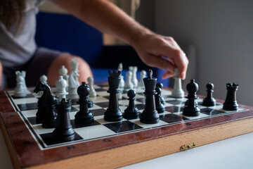 Male playing chess