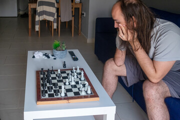 Female playing chess