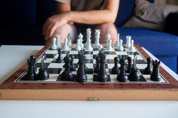 Male playing chess