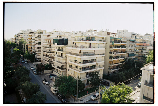 Fototapeta Apartment blocks in Faliro Athens, Greece