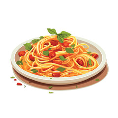 Spaghetti italian food flat vector illustration isl