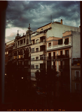 Madrid's Twilight: Analog Shot of Cityscape