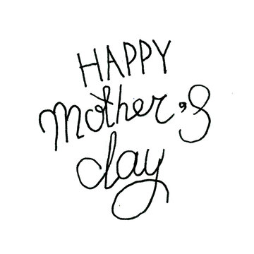 Mother's Day greetings, handwritten by a child.