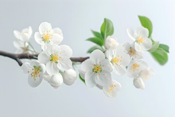 
  branch of a blossoming apple tree close-up, stock photo, in the style of light pink and dark indigo, minimalistic sketches of nature. Generative AI.
