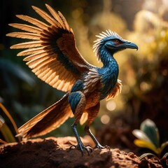 Archaeopteryx prehistoric animal dinosaur wildlife photography - obrazy, fototapety, plakaty