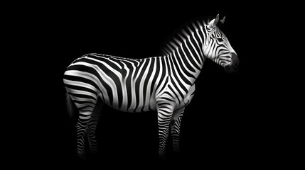 Fototapeta na wymiar a zebra standing in the dark with its head turned to the side and it's head turned to the side.