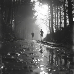 Fototapeta premium Triathlon Challenge: Multiservice Competition