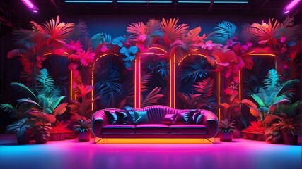 neon jungle backdrop
