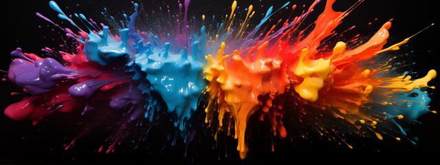Spectrum of Abstract Paint Splashes in Dynamic Motion
