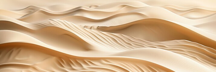 Dunes in the Sandy desert. Modern background in soothing tones. A horizontal template with space for text.