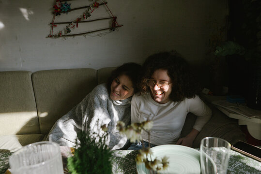 Two Friends during a Xmas lunch
