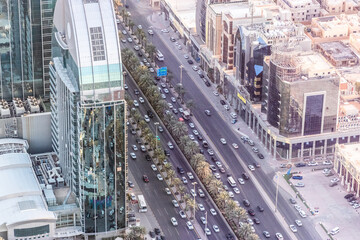 Aerial view of the King Fahd road in Riyadh, Saudi Arabia