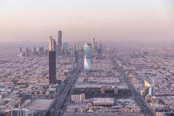 Naklejka na ściany i meble Aerial view of Riyadh, capital of Saudi Arabia