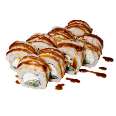 sushi roll with fresh fish seafood and rice