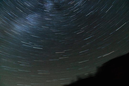 Blurry star trails in Yosemite National Park, CA