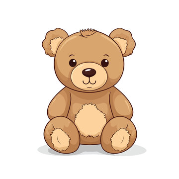 teddy bear in vector format very easy to edit flat