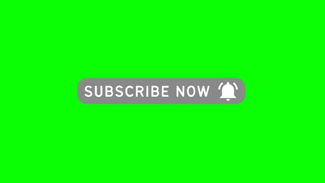 Subscribe now bell icon animation Green screen video