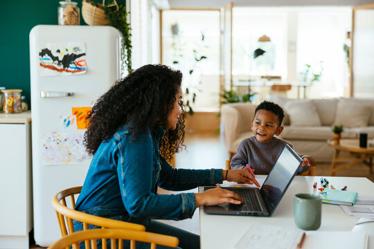 Family spending time together at home