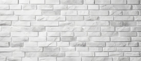 White grunge brick wall texture for stone tile block in grey light color wallpaper interior and exterior room backdrop design. Abstract white brick wall for pattern background.