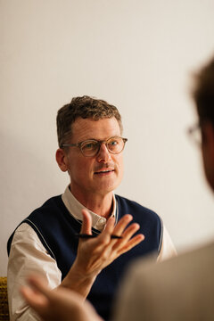 Two men during job interview