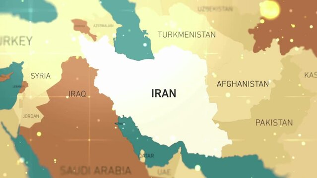 Middle East Iran on World Map