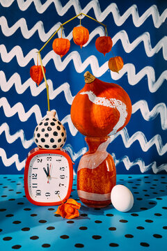 Creative still life with pumpkin.