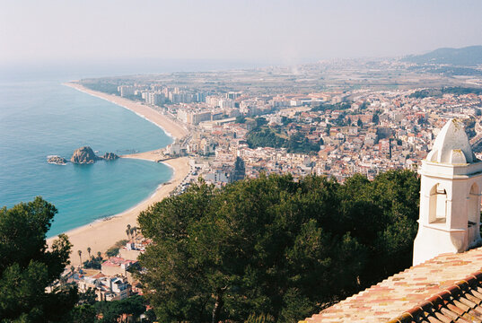 The view on the small town in Spain Blanes. Costa Brava.