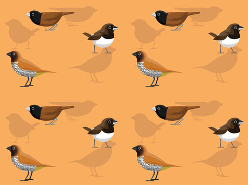Bird Munia Cute Seamless Wallpaper Background