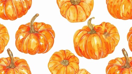 autumn background of pumpkin illustrations generative ai