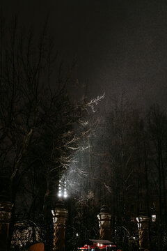Frosty urban landscape.